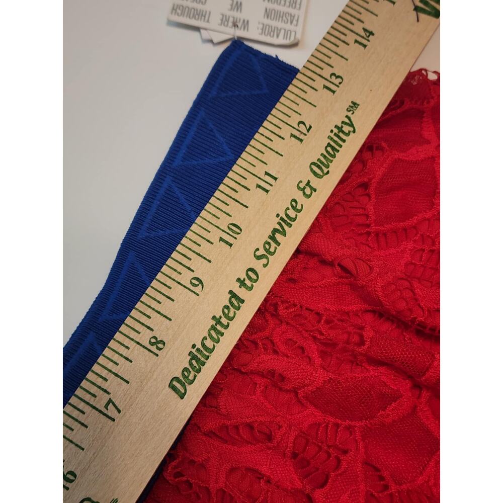 LulaRoe Lucy Skirt, Small, Red/Blue, Lace Overlay NWT - Picture 4 of 5